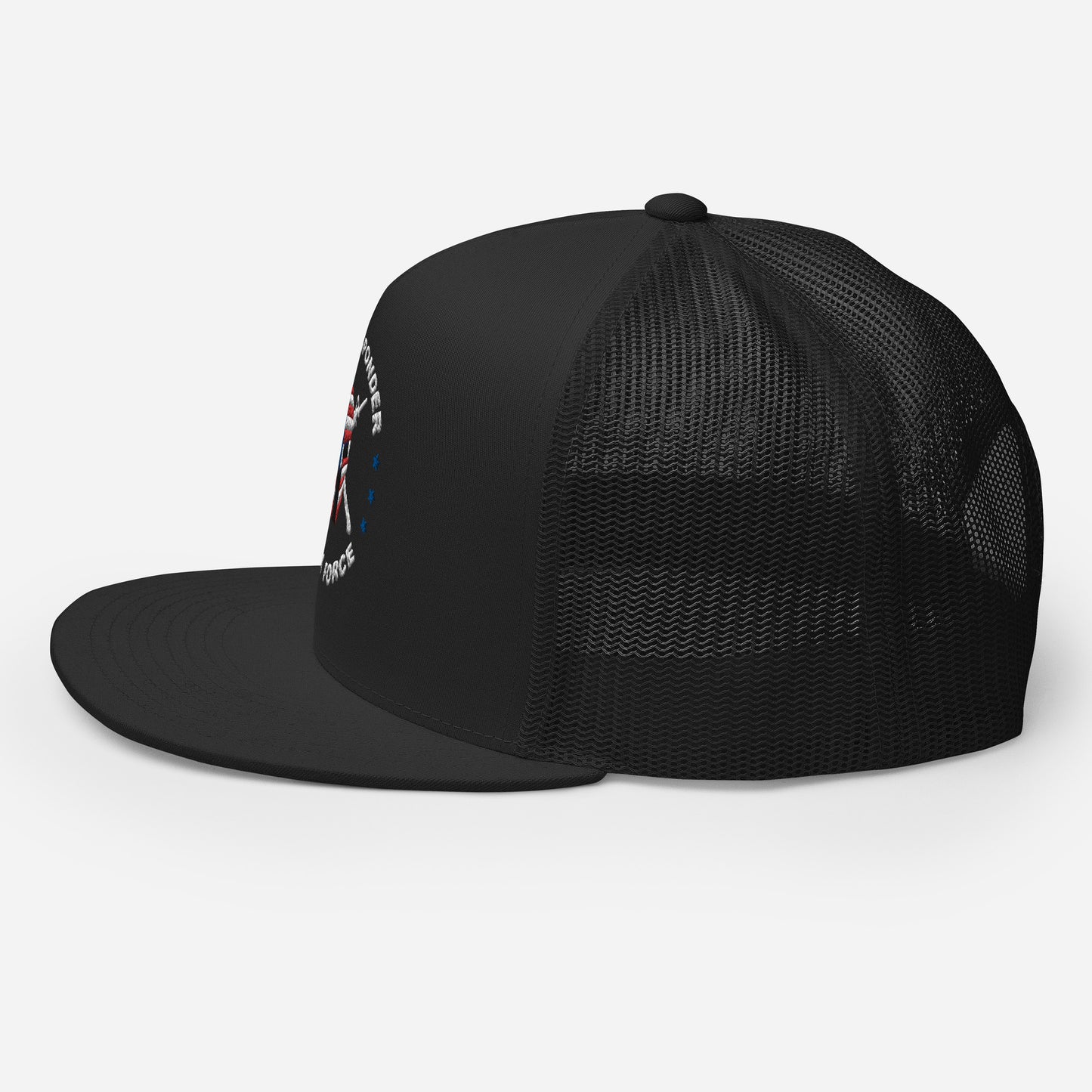 Unisex Mesh Back Trucker Cap | Black | FRTF Logo (Embroidered)