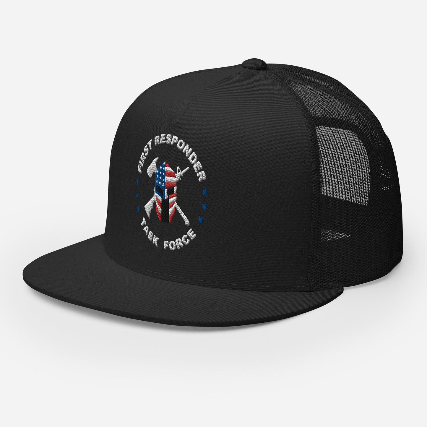 Unisex Mesh Back Trucker Cap | Black | FRTF Logo (Embroidered)