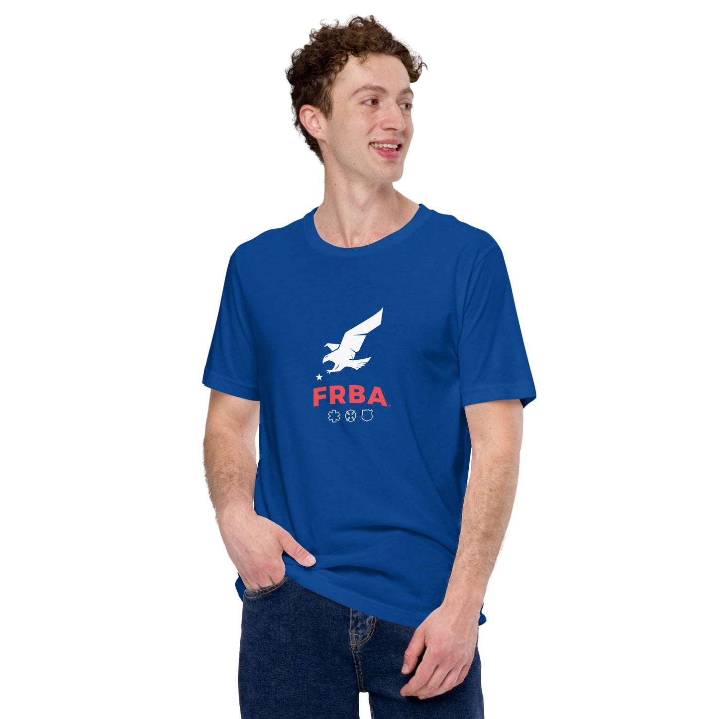 Unisex Blue T-shirt | Blue | FRBA Branded + Not All Heroes Make It Home™ (Printed)