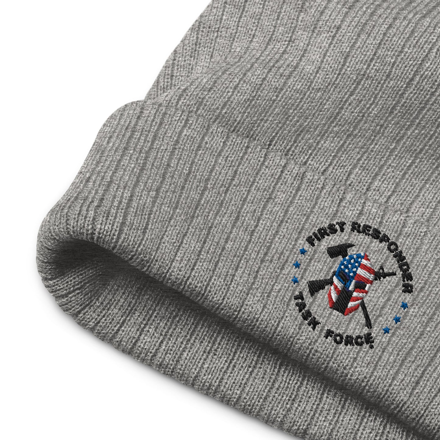 Unisex Ribbed Knit Beanie | Grey | FRTF Branded (Embroidered)