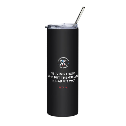 Stainless Steel Tumbler | Black | FRTF Branded + Mission (Printed)