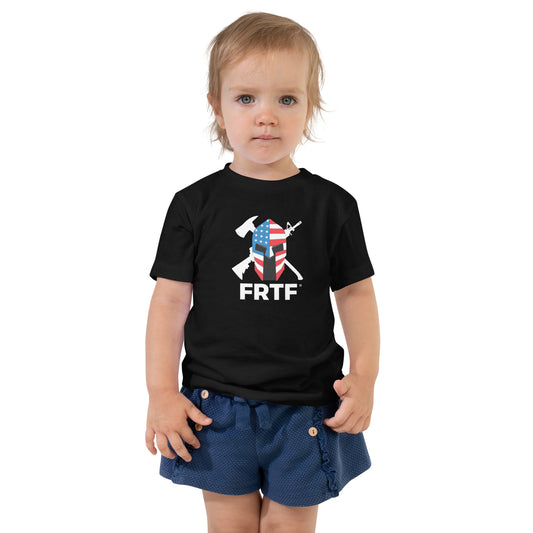 Unisex Toddler Short Sleeve Tee | Black | FRTF Shield + Mission on Reverse (Printed)