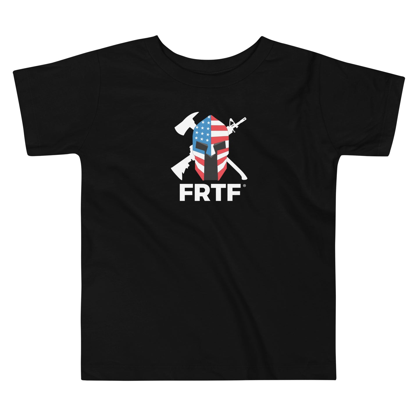 Unisex Toddler Short Sleeve Tee | Black | FRTF Shield + Mission on Reverse (Printed)