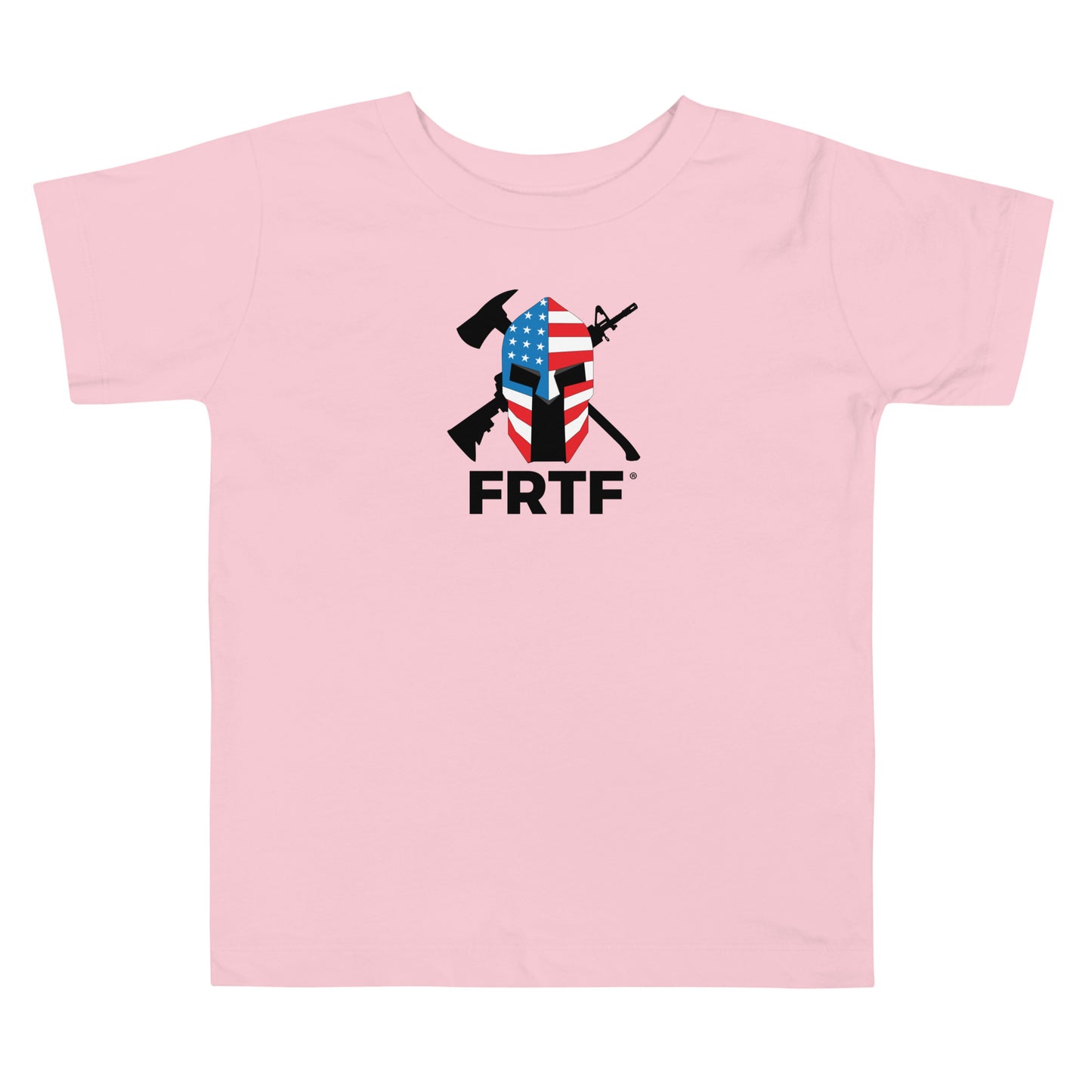 Girl's Toddler Short Sleeve Tee | Pink | FRTF Shield + Mission on Reverse (Printed)