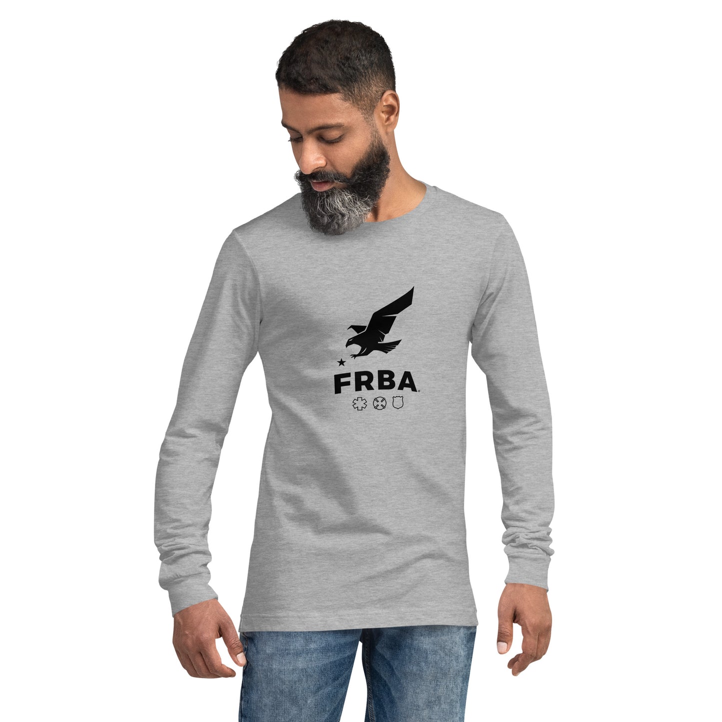 Unisex Long Sleeve Tee | Military Green or Athletic Heather | FRBA Branded + For The Heroes Who Never Make It Home™ (Printed)