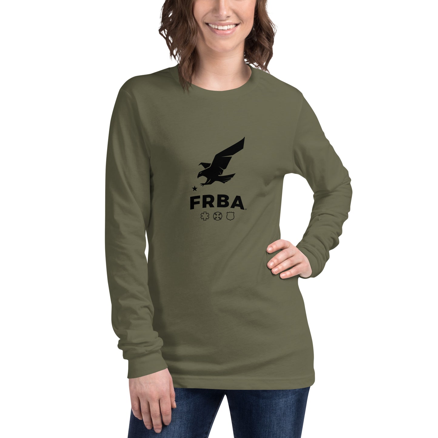 Unisex Long Sleeve Tee | Military Green or Athletic Heather | FRBA Branded + For The Heroes Who Never Make It Home™ (Printed)