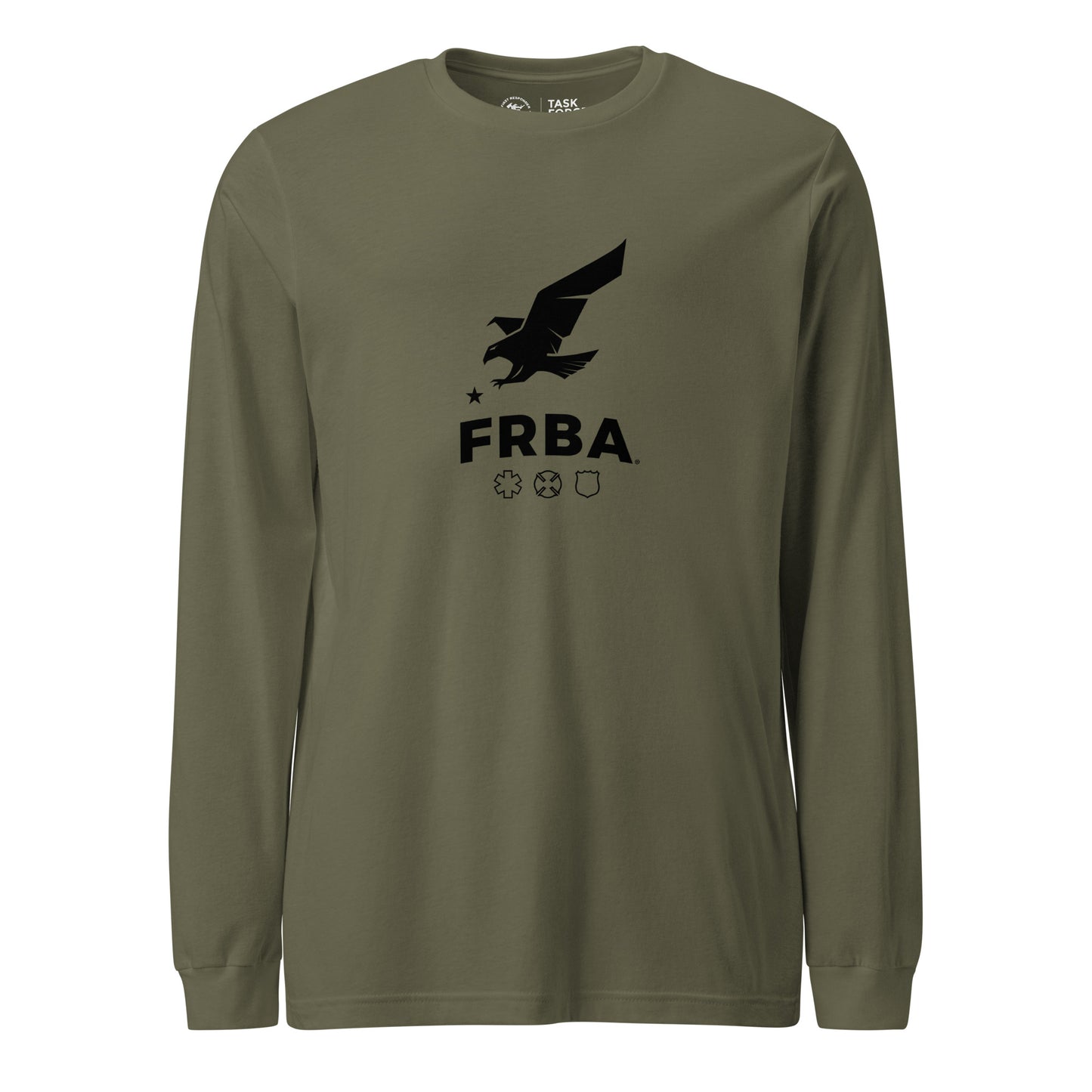 Unisex Long Sleeve Tee | Military Green or Athletic Heather | FRBA Branded + For The Heroes Who Never Make It Home™ (Printed)