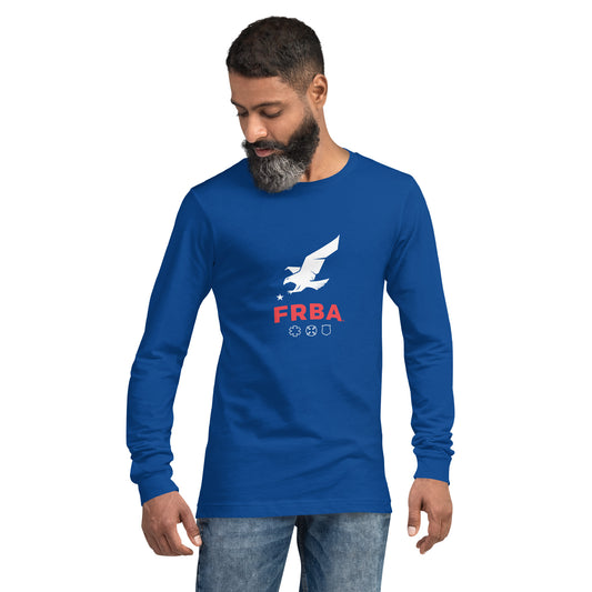 Unisex Long Sleeve Tee | Blue | FRBA Branded + For The Heroes Who Never Make It Home™ (Printed)