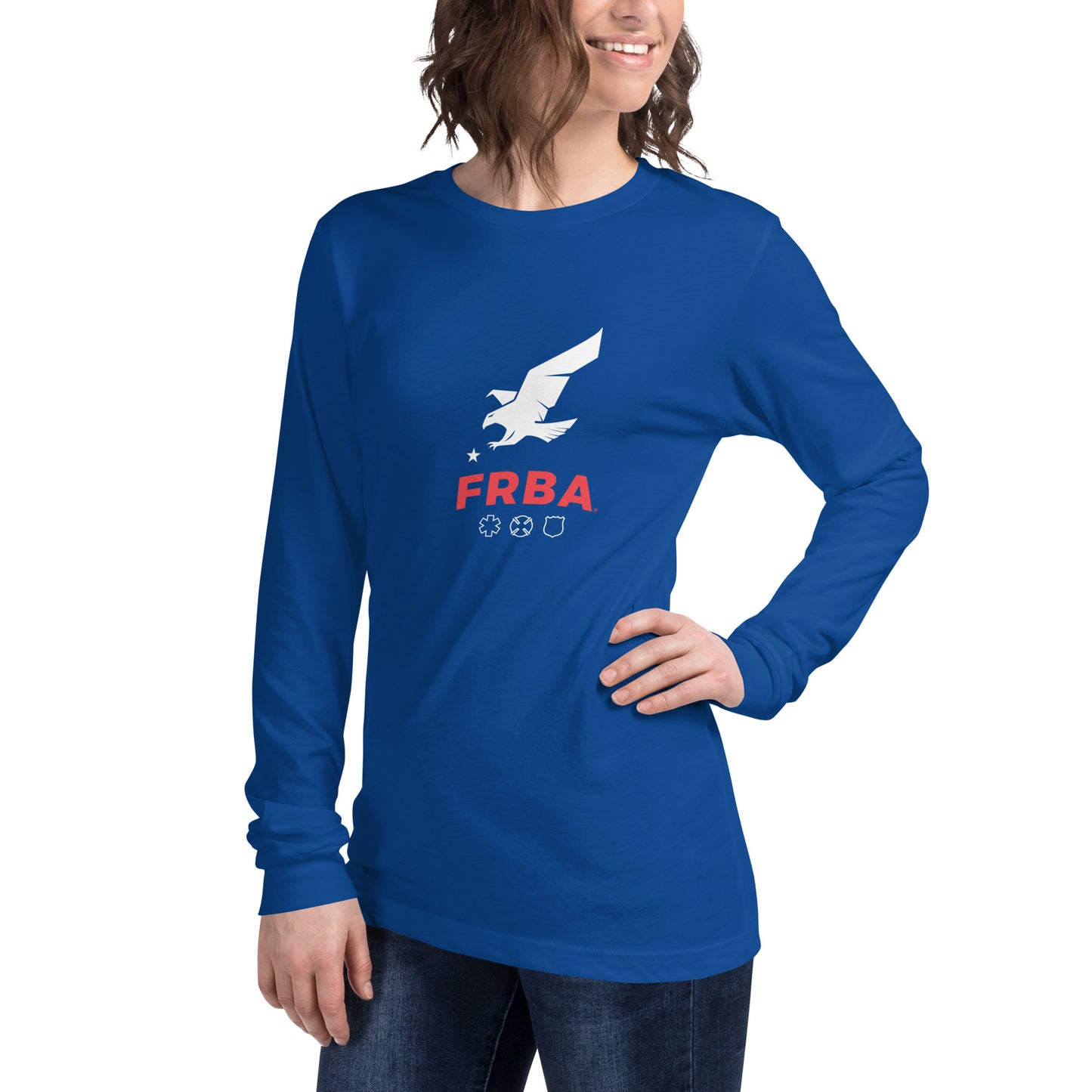 Unisex Long Sleeve Tee | Blue | FRBA Branded + For The Heroes Who Never Make It Home™ (Printed)