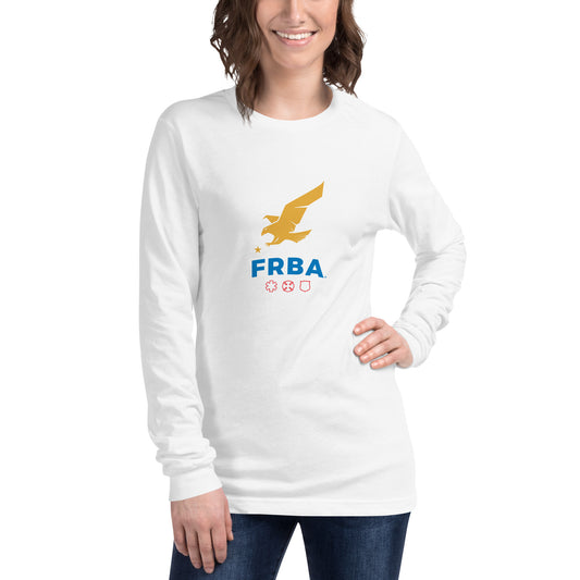 Unisex Long Sleeve Tee | White | FRBA Branded + Not All Heroes Make It Home™ (Printed)