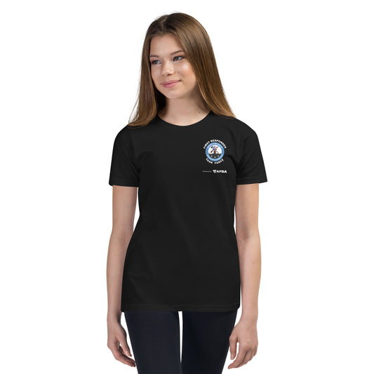 Unisex Youth Short Sleeve T-Shirt | Black or Dark Grey | FRTF Branded + First Responder Flag on Reverse (Printed)