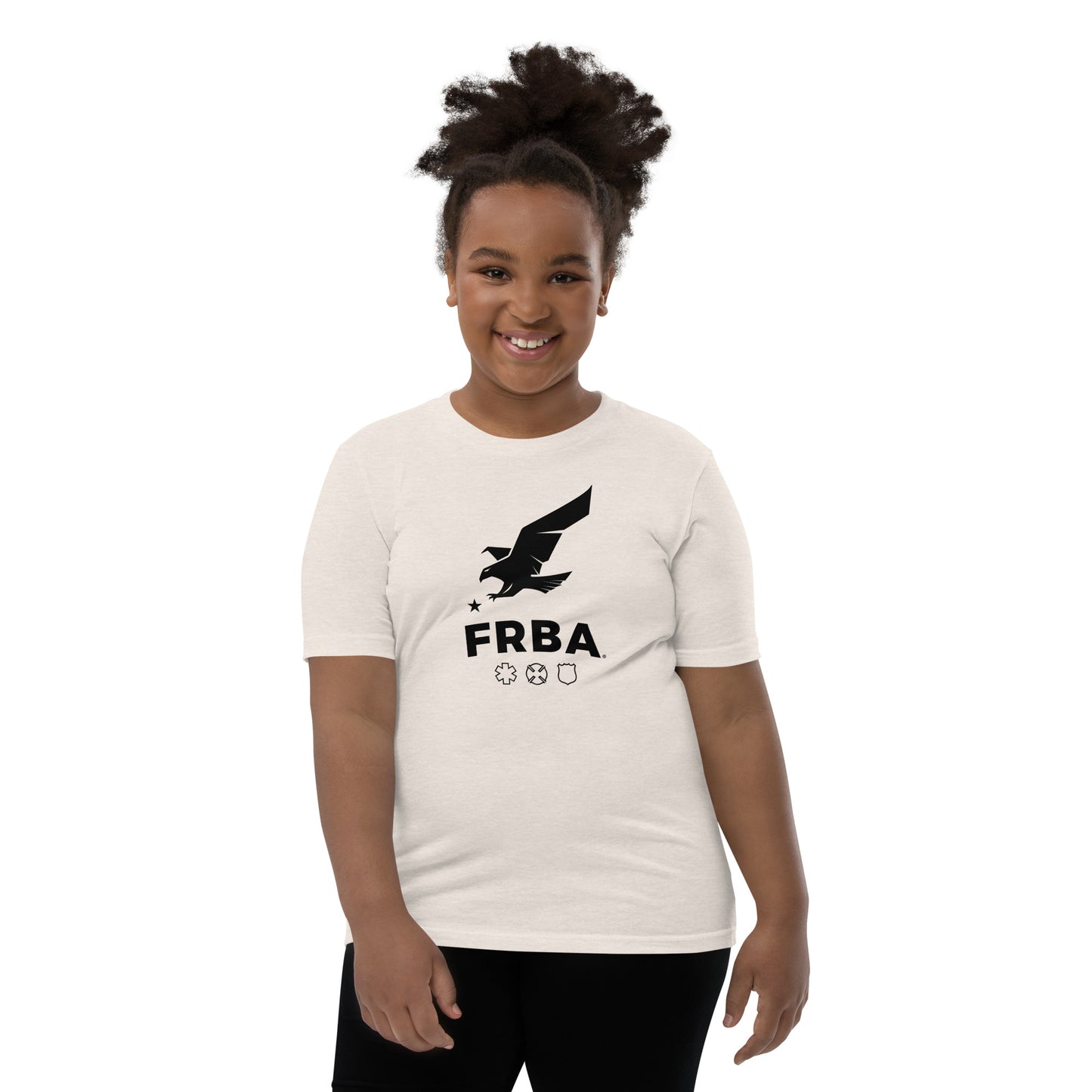 Unisex Youth Short Sleeve T-Shirt | Athletic Heather or Heather Dust | Black FRBA Branding | Not All Heroes Make It Home™ (Printed)