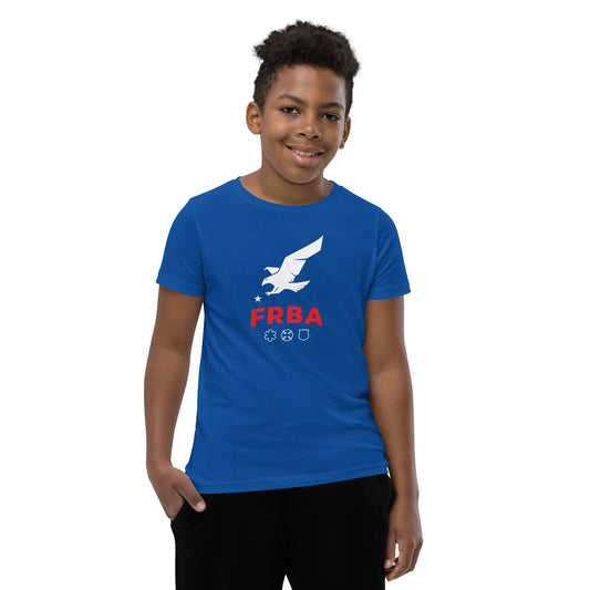 Unisex Youth Short Sleeve T-Shirt | Blue | FRBA Branded + Not All Heroes Make It Home™ (Printed)