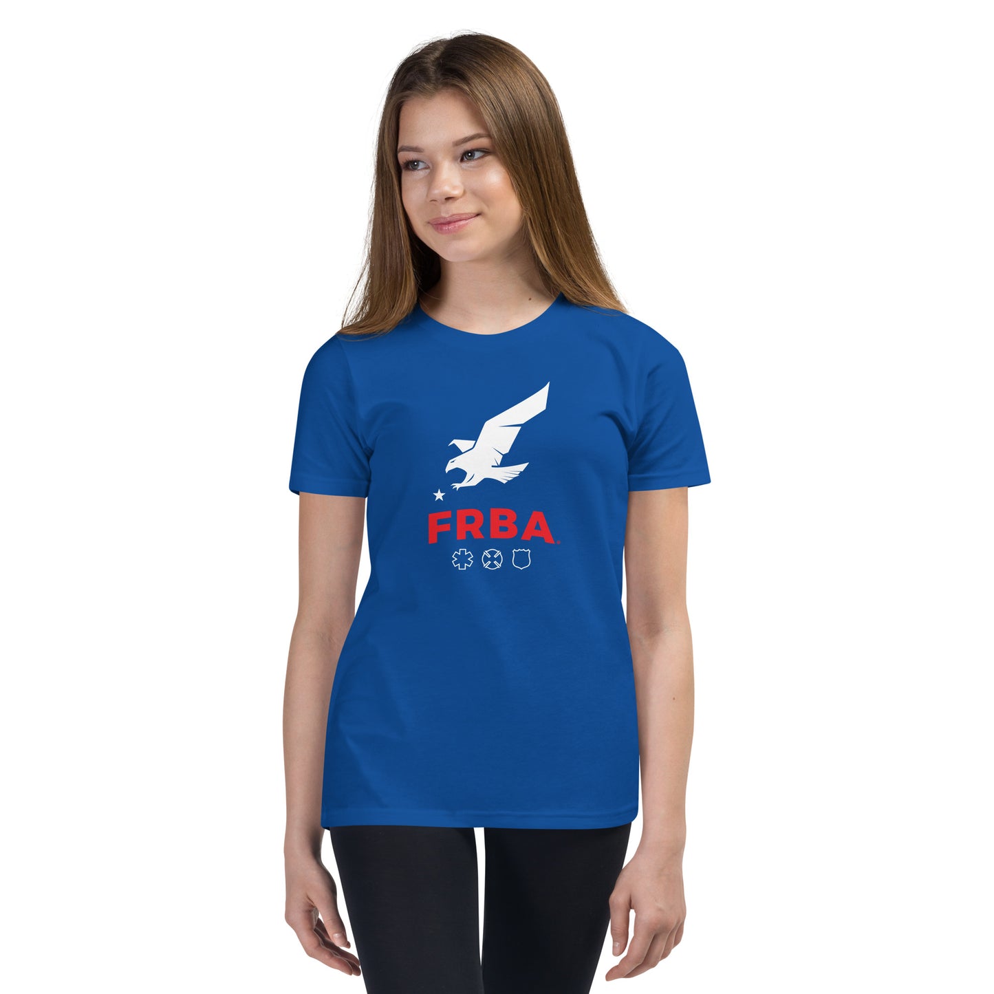 Unisex Youth Short Sleeve T-Shirt | Blue | FRBA Branded + Not All Heroes Make It Home™ (Printed)